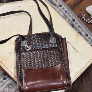 Brighton Brown Woven Leather Shoulder Bag